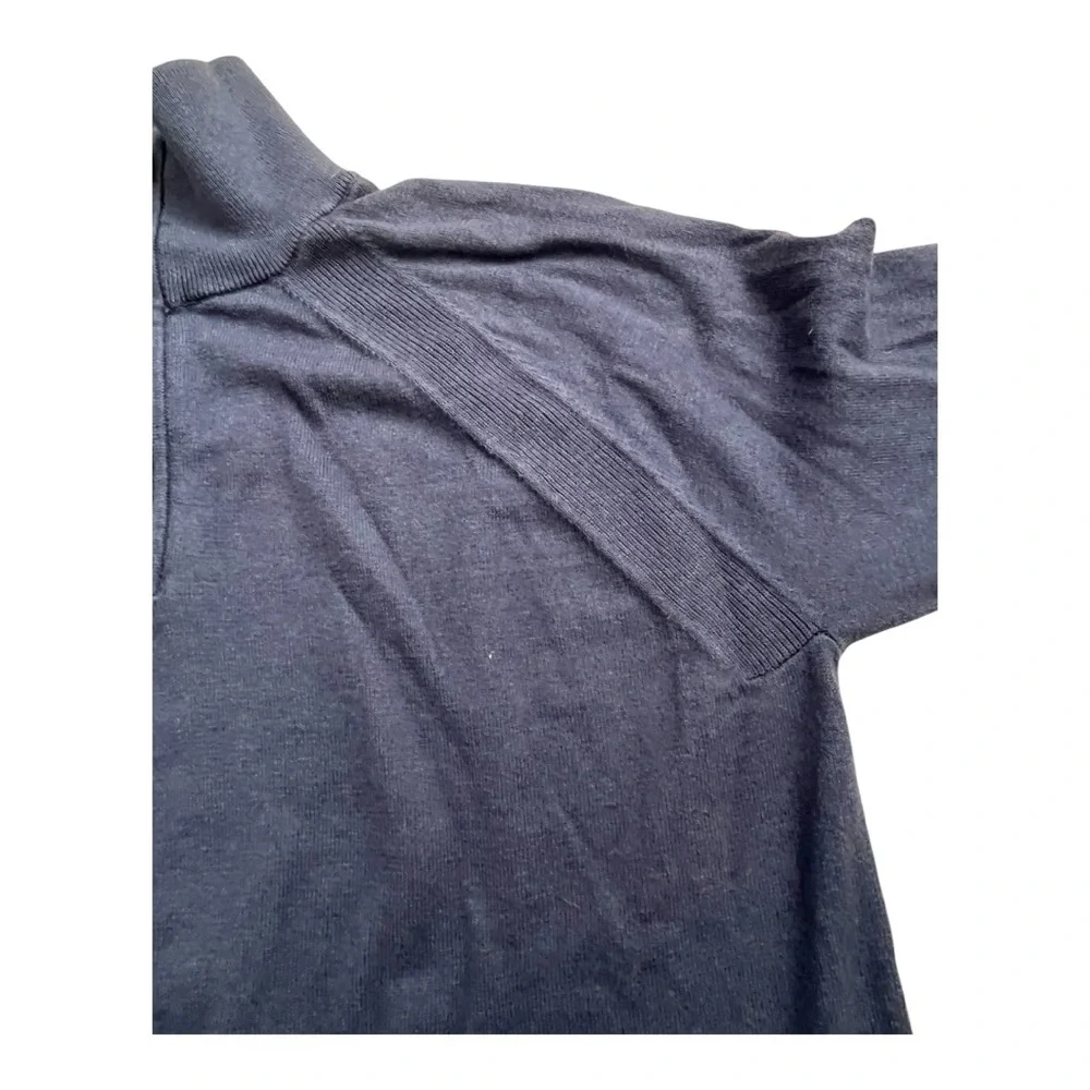 Banana Republic Cotton Cashmere‎ Quarter-Zip Sweater Navy Size L